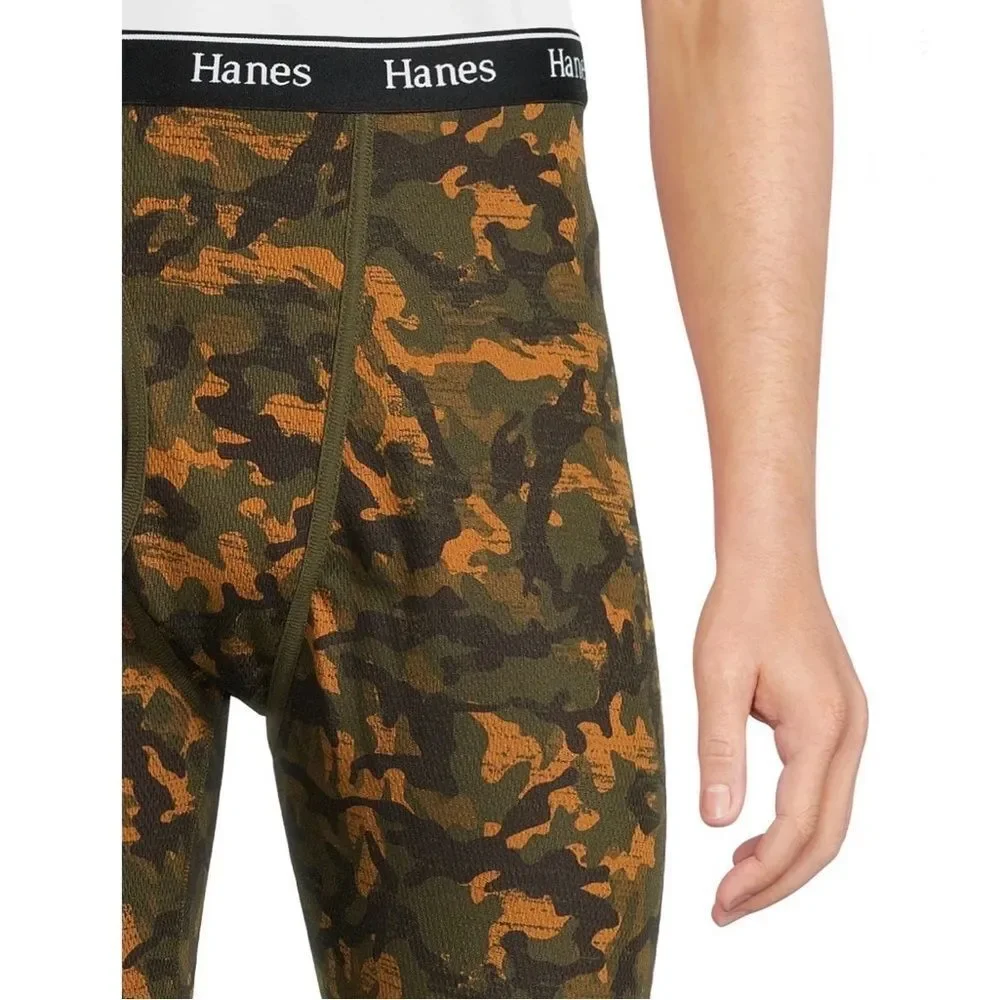 Mens Hanes Originals Raschel Reversible Knit Thermal Top & Bottom Size S
